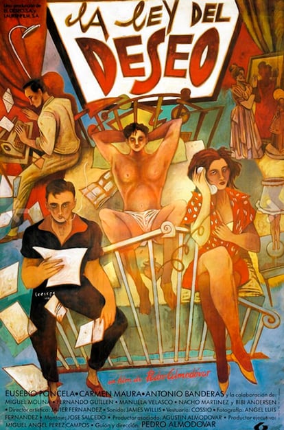 Cartel de la película 'La ley del deseo', de Pedro Almodóvar.