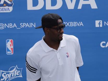 Serge Ibaka, en el torneo NBA 3X, en Barcelona.