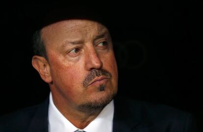 El entrenador del Real Madrid Rafa Ben&iacute;tez durante el partido de Liga de Primera Divisi&oacute;n.