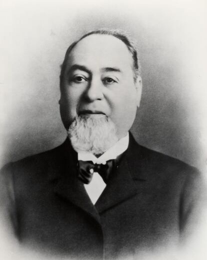 Levi Strauss, fundador de la compañía. Judío de origen bárbaro, abrió su primera tienda en San Francisco en 1856