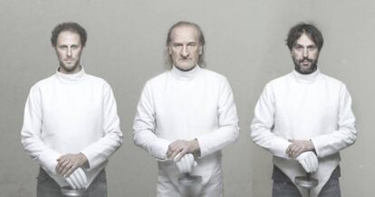 De izquierda a derecha, Oscar Valsecchi, Lluís Homar y Pau Miró, en una imagen promocional de 'Cyrano'.
