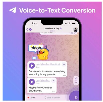 Voz texto Telegram
