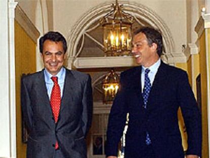 Zapatero y Blair, en la residencia londinense de este último del 10 de Downing Street.