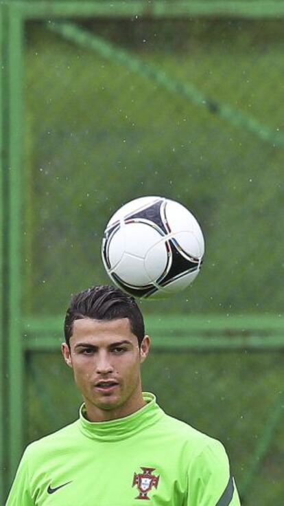 Cristiano Ronaldo en un entrenamiento.