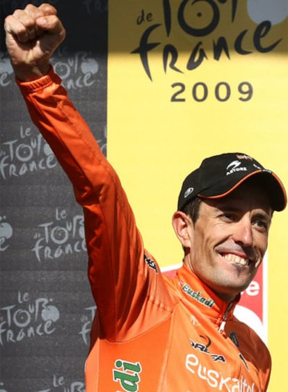 El ciclista celebra la victoria de etapa en el Tour
