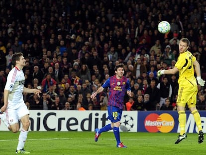 Messi, en el momento del primer gol.