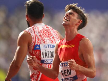 Adrián Ben tras las series de los 800m. 