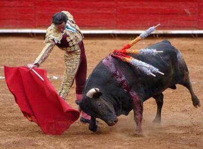 El torero mexicano Alejandro Martínez durante una faena