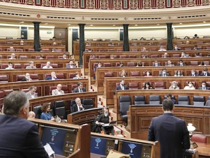 Vista general de la penúltima sesión plenaria en el Congreso de los Diputados antes del paréntesis estival, en Madrid (España), a 22 de julio de 2020.