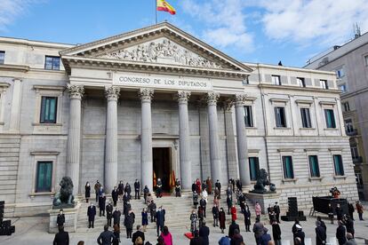 Edificio del Congreso de los Diputados durante los actos del Día de la Constitución.