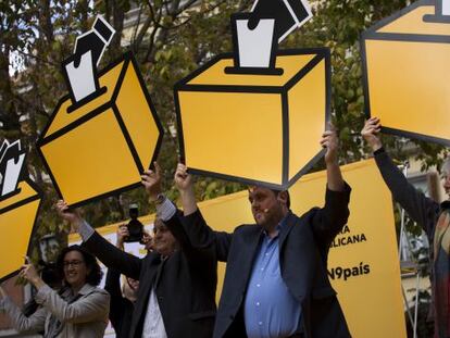 Oriol Junqueras, en un acto este sábado en Girona.