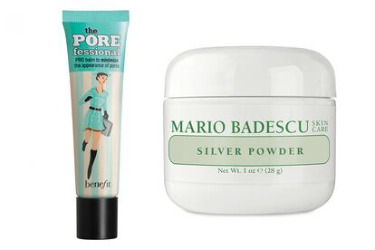 The POREfessional de Benefit y Silver Powder de Mario Badescu.