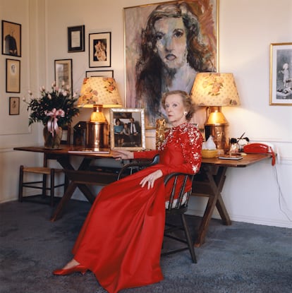 Bette Davis, en su casa de Los Ángeles en 1986. 