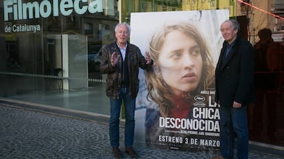 Los cineastas Luc y Jean-Pierre Dardenne en la Filmoteca de Cataluña.