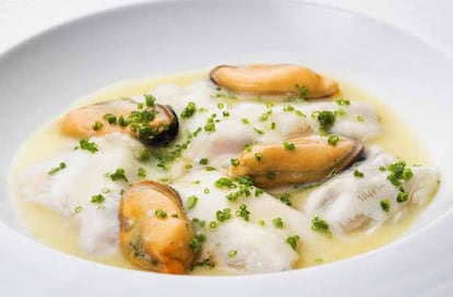 Cocochas de bacalao y mejillones