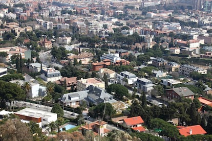 Vista panorámica del barrio de Pedralbes, en Barcelona.