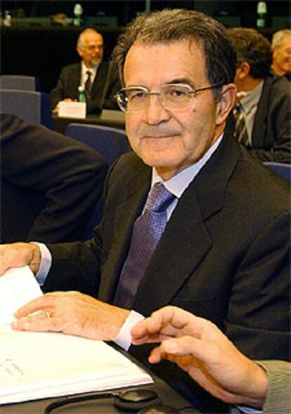 Prodi, durante su comparecencia ayer en el Parlamento Europeo.