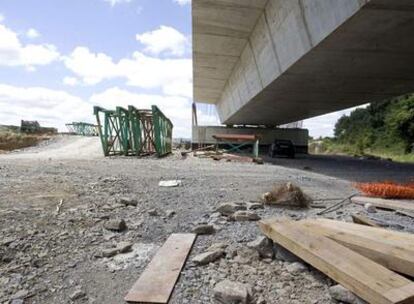 Obras del tren de alta velocidad en la localidad alavesa de Luko, donde ha fallecido un trabajador.