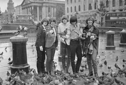 The Byrds, en Trafalgar Square, en Londres, en 1965.