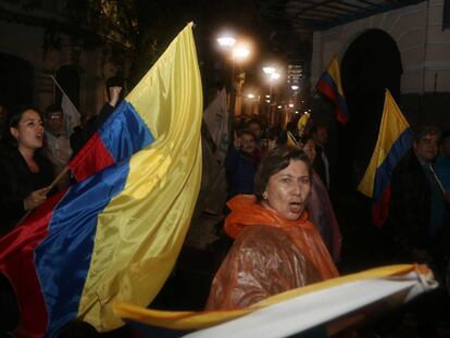 Manifestantes equatorianos do Movimento Criando Oportunidades.