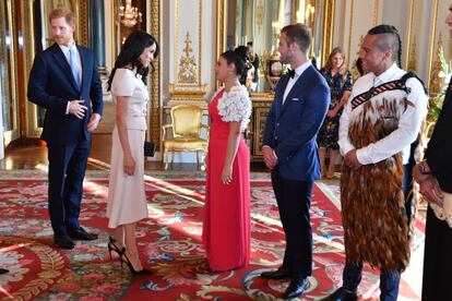 Meghan Markle, en una recepción en Buckingham Palace.