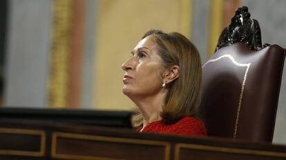 La presidenta del Congreso, Ana Pastor, durante la segunda votacin de investidura de Mariano Rajoy.