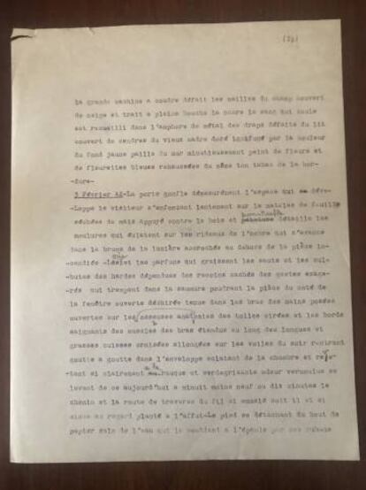 Un dels poemes de Picasso, mecanografiats per Sabartés i corregits per Dora Maar.