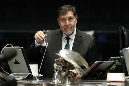 Gerardo Fernández Noroña durante la sesión de la Cámara de Senadores.
