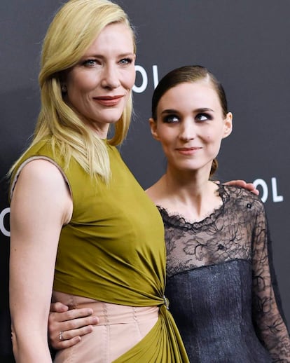 Ni Rooney Mara, quizá de las primeras en mostrar la evidencia. Juntas protagonizaron Carol, la cinta que convirtió en icono lésbico a Blanchett.