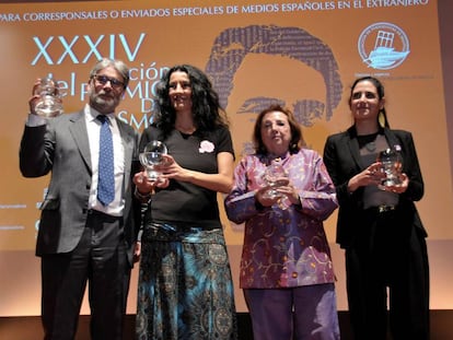 De izquierda a derecha, los periodistas Enrique Serbeto, Cristina Sánchez Carmen Sarmiento y Natalia Sancha.