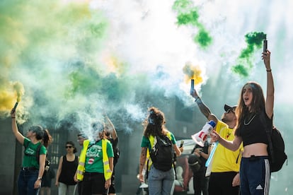 Manifesters during the protest of public education, in Madrid, on May 22.