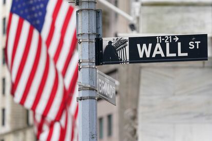 Una señal en Wall Street, Nueva York, el 23 de noviembre.