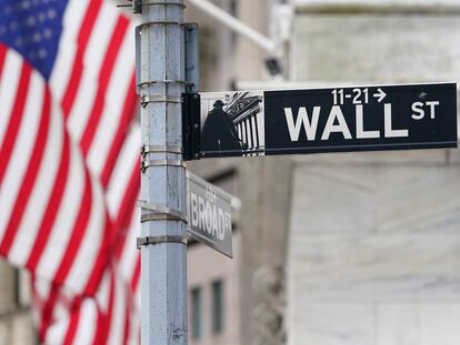 Una señal en Wall Street, Nueva York, el 23 de noviembre.