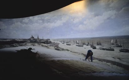 El &#039;Panorama Mesdag&#039;, expuesto en La Haya, reproduce la playa de Scheveningen, el distrito costero de la ciudad holandesa. 