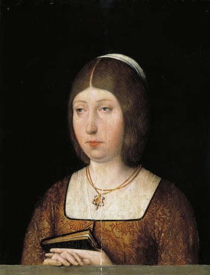 Retrato de Isabel la Católica, de autor anónimo, que está en el Museo del Prado. El cuadro fue realizado en torno a 1490, época en que ya tenía a su servicio a Sancho Paredes de Guzmán.