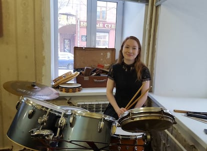 Ekaterina Vasilieva, de 22 años, en el Conservatorio de Música de Nizhni Novgorod, el jueves.