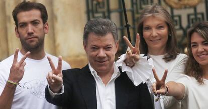 Colombian President Juan Manuel Santos after voting in the recent plebiscite.