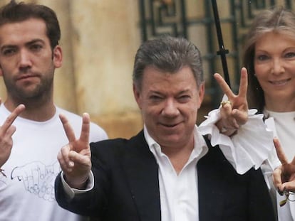 Colombian President Juan Manuel Santos after voting in the recent plebiscite.