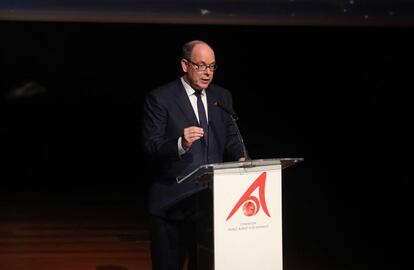 El príncipe Alberto de Mónaco, este jueves en la entrega de premios de su fundación en el Museo Reina Sofía.