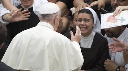 O papa Francisco durante a audiência geral desta quarta-feira.