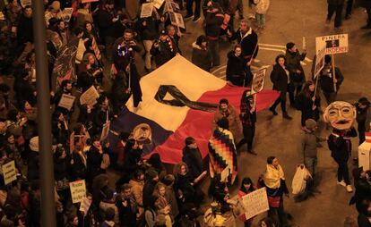 Manifestantes a favor del clima en las calles de Madrid, el pasado viernes. 