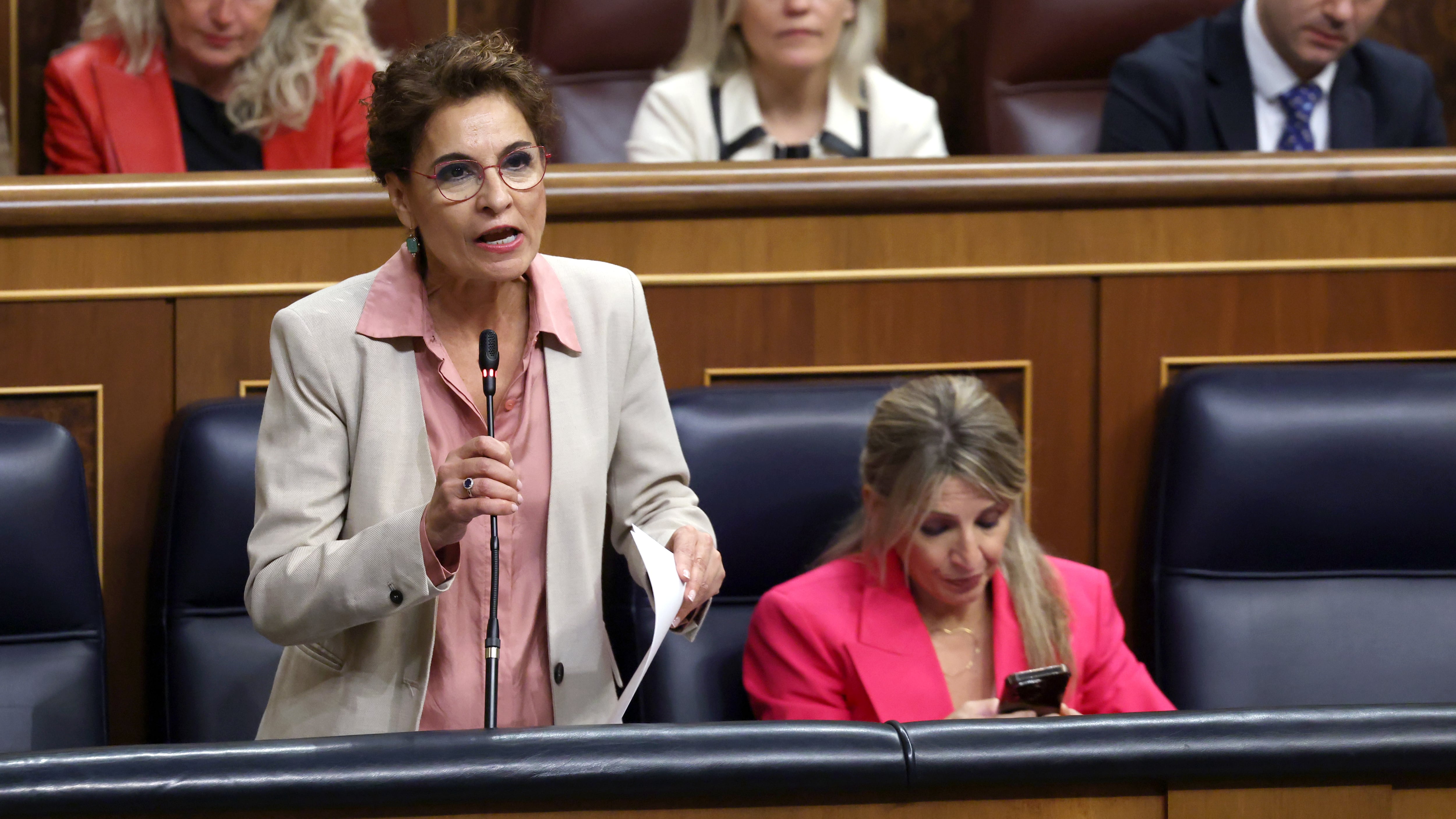 La vicepresidenta primera y ministra de Hacienda, María Jesús Montero, este miércoles en la Cámara baja.