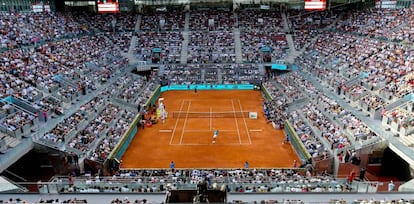 La Caja Mágica de Madrid, durante un partido del Mutua Madrid Open de tenis.