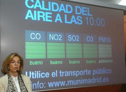 Ana Botella, durante la presentación de las cuatro nuevas pantallas.