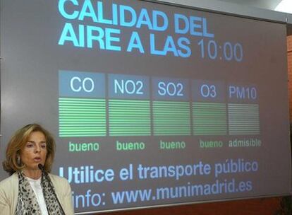 Ana Botella, durante la presentación de las cuatro nuevas pantallas.