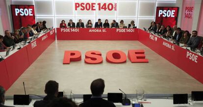 Reunión de la Comisión Ejecutiva Federal del PSOE, este lunes.