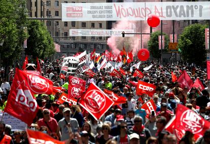 Ambiente durante la marcha en Madrid.