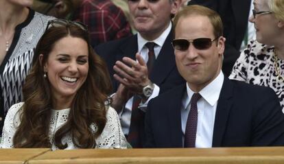 Los duques de Cambridge, durante el partido de cuartos que jugaron   Grigor Dimitrov y Andy Murray.