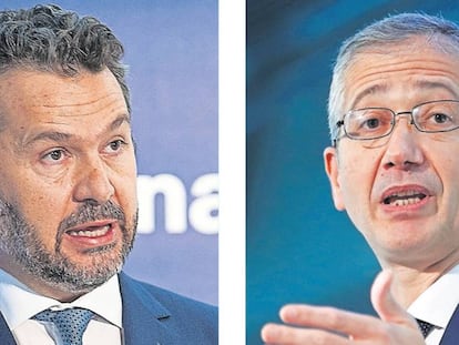 Rodrigo Buenaventura, presidente de la CNMV, y Pablo Hernández de Cos, gobernador del Banco de España. 
 