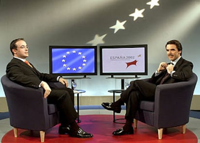 José María Aznar, entrevistado por Alfredo Urdaci en TVE en 2002.